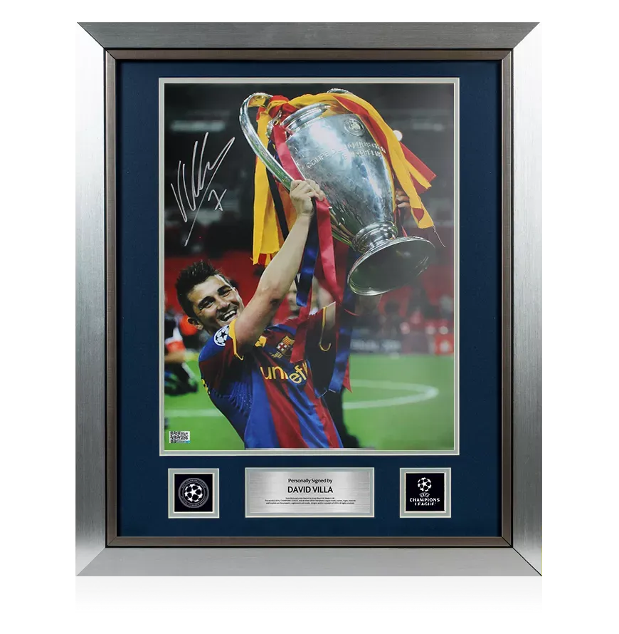 David Villa Official UEFA Champions League Signed and Framed FC 